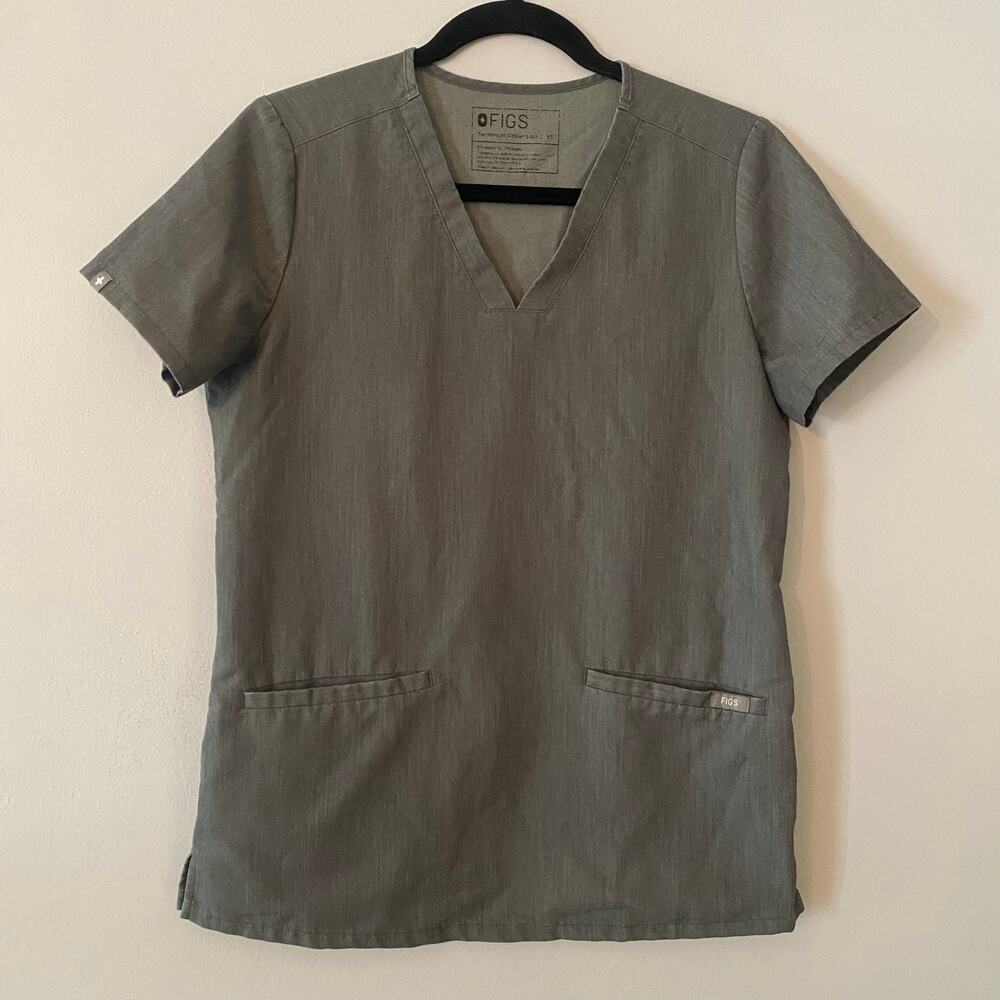 FIGS Graphite Gray Casma Scrub Top Uniform Nurse Doctor Women's size XS